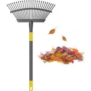 Collapsible Rake for Leaves, 30-76 inch Metal Leaf Rakes for Lawns Heavy Duty